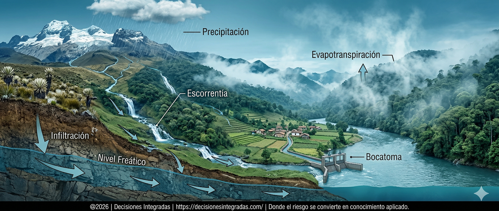 Ciclo hidrológico en cuenca andina