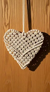 Handmade Macrame Wall Hanging Heart for Cozy Vibes