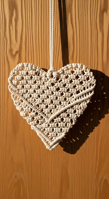Handmade Macrame Wall Hanging Heart for Cozy Vibes - Free mobile Wallpaper