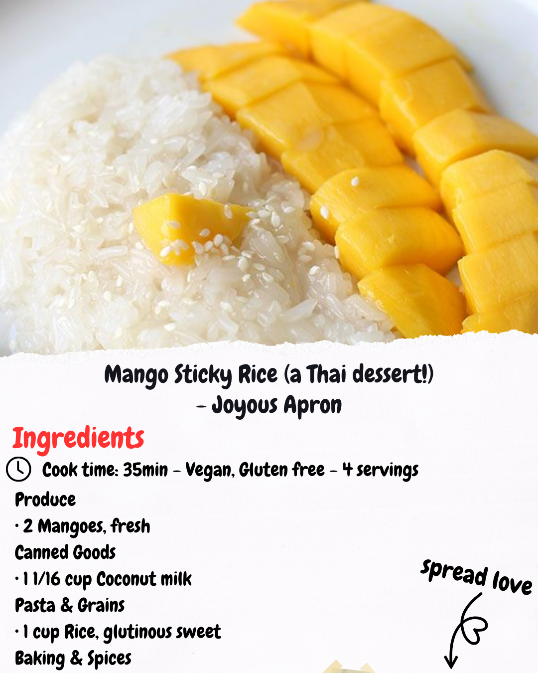 Mango Sticky Rice (a Thai dessert!) - Joyous Apron
