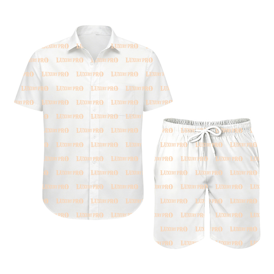 AOP MEG Kids Regular Collar Shirt with Chest Pocket & AOP Beach Shorts Set (Polyster)