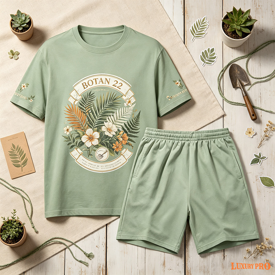 AOP Oversized Short‑Sleeve & Shorts Set‑300G Air Layer
