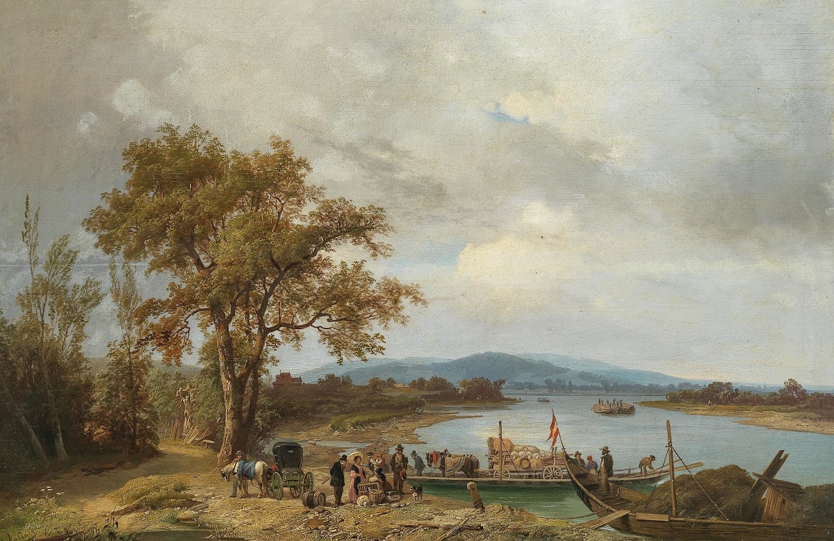 A Danube Landscape with Ferries 1853