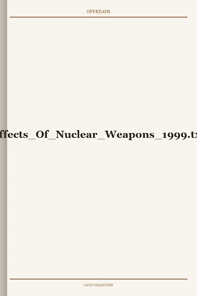 Effects Of Nuclear Weapons 1999