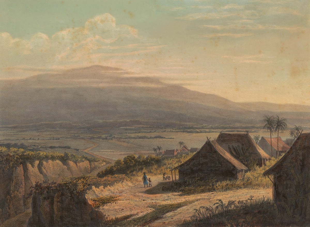 Gezicht op een landschap in Java Landschap in de residentie Bantam 1869