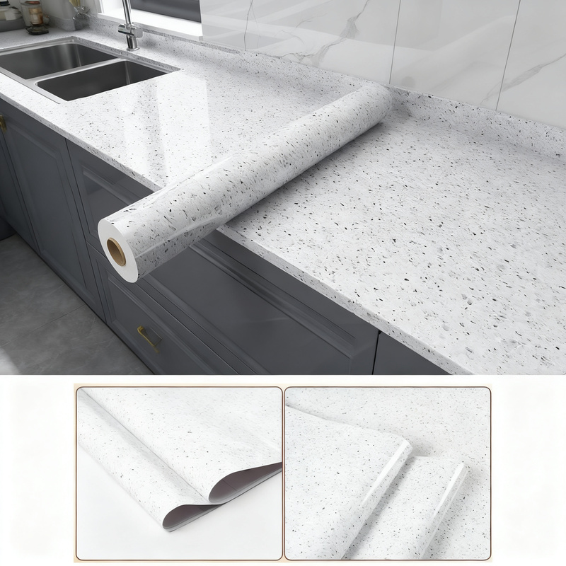 Protective film for countertops, marble look, self-adhesive