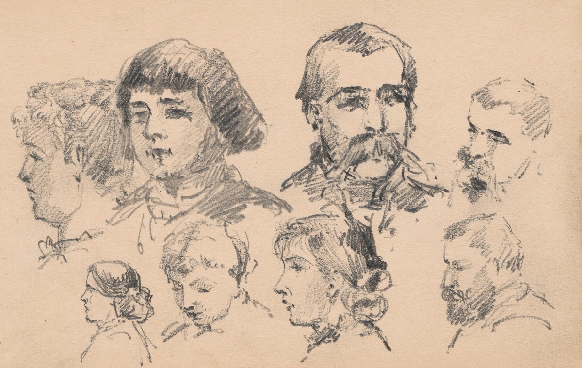 Studia głów i popiersi kobiecych i męskich 1882