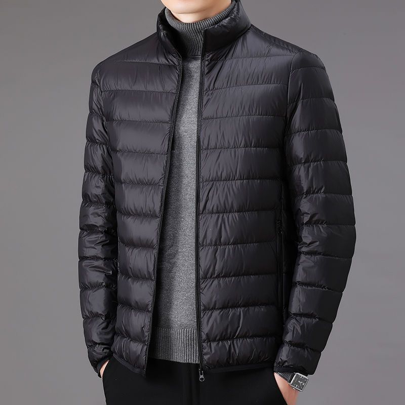 Lightweight Men's Quilted Jacket with Stand-Up Collar
