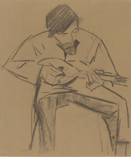 Jan Ponstijn mandoline spelend 20th century