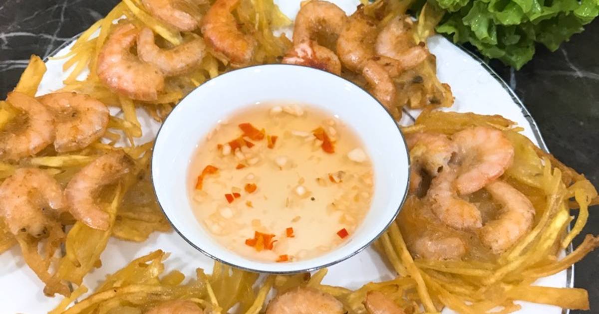 Tôm khoai lang chiên bột