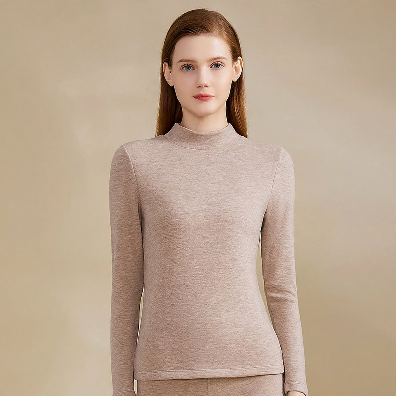 Couple Thermal Underwear Set, Lined, Stand Collar
