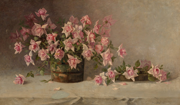 Still life with Pink Roses 1891