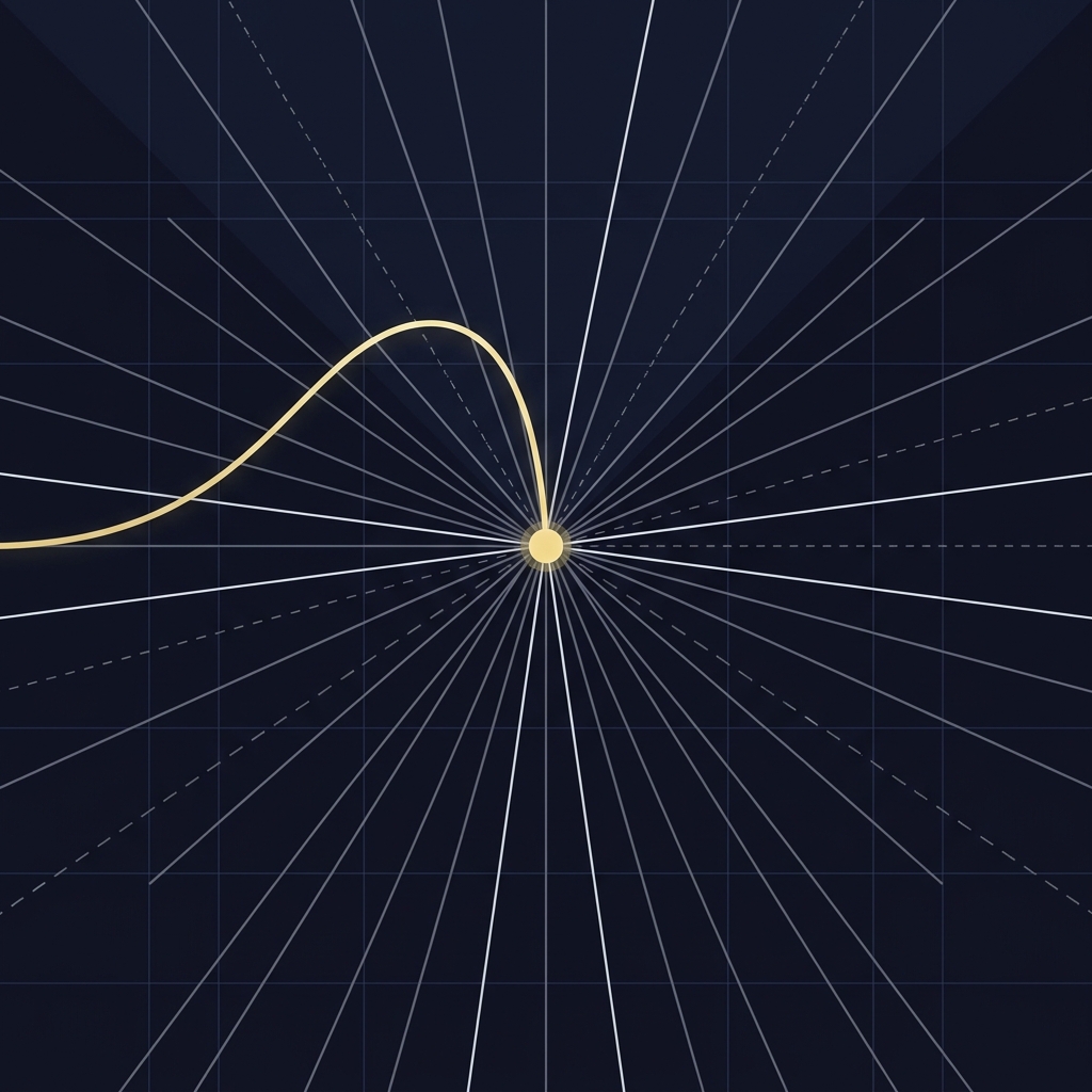 Minimalist 2D vector infographic of converging odds lines with an overlay trend showing closing line value movement on a Funded Plays dark background What Makes a Sports Trading Strategy Sustainable
