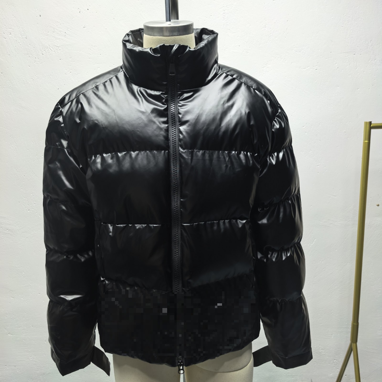 Men's Streetwear Quilted Jacket with Letter Print