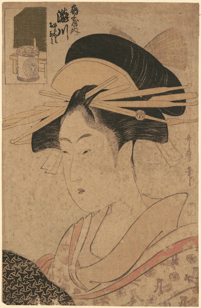 Portrait of Beauty Takigawa at Ôgi ya late 18th century  ca 1806