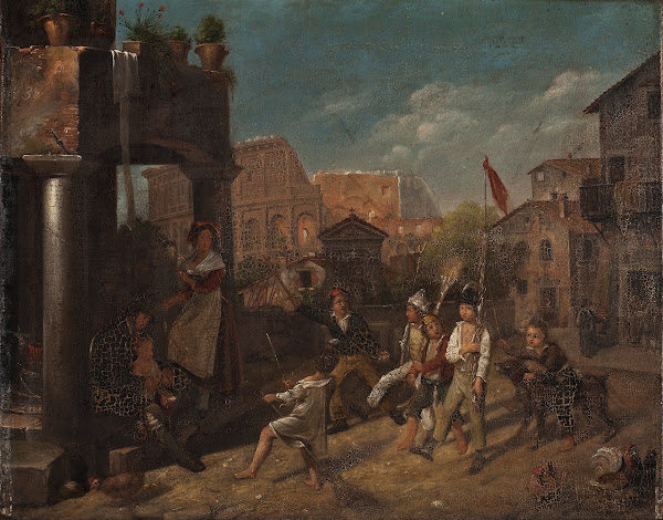 Children Playing In A Roman Street 1838