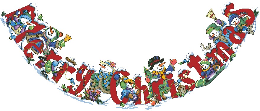 DIM08716 Celebrating Snowmen Tree Skirt