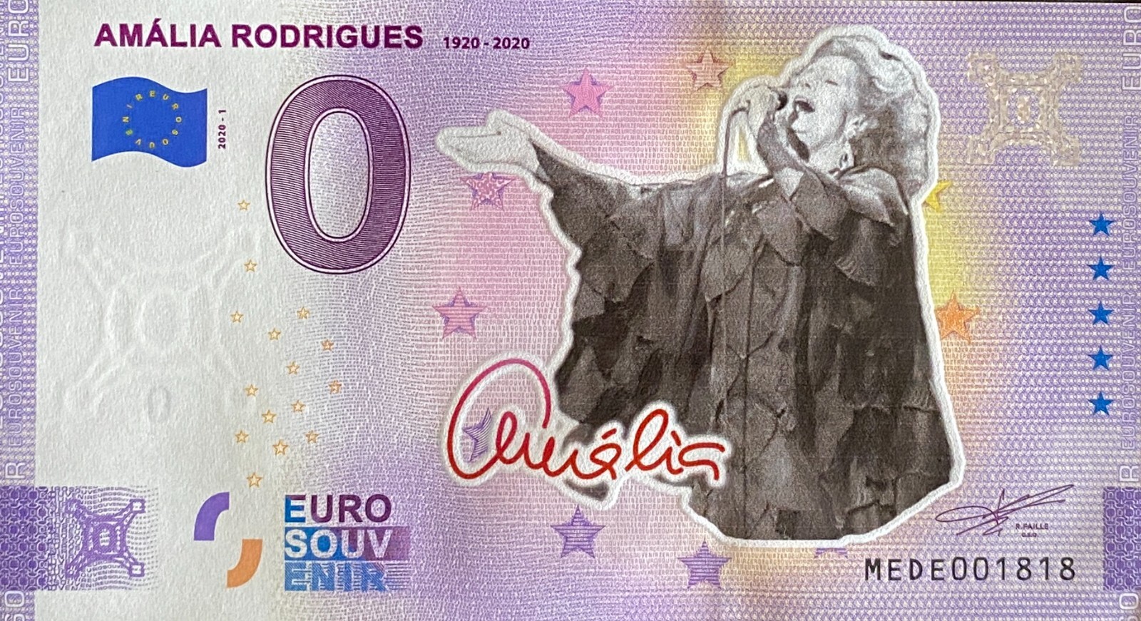 Billet 0€ AMÁLIA RODRIGUES1920 - 2020