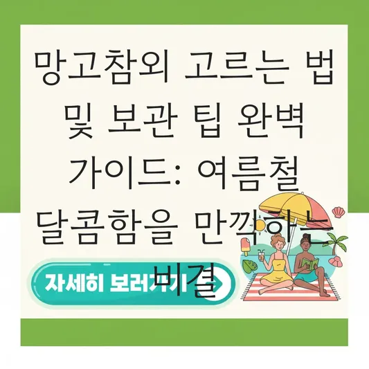 망고참외 고르는 법 및 보관 팁 대표 이미지