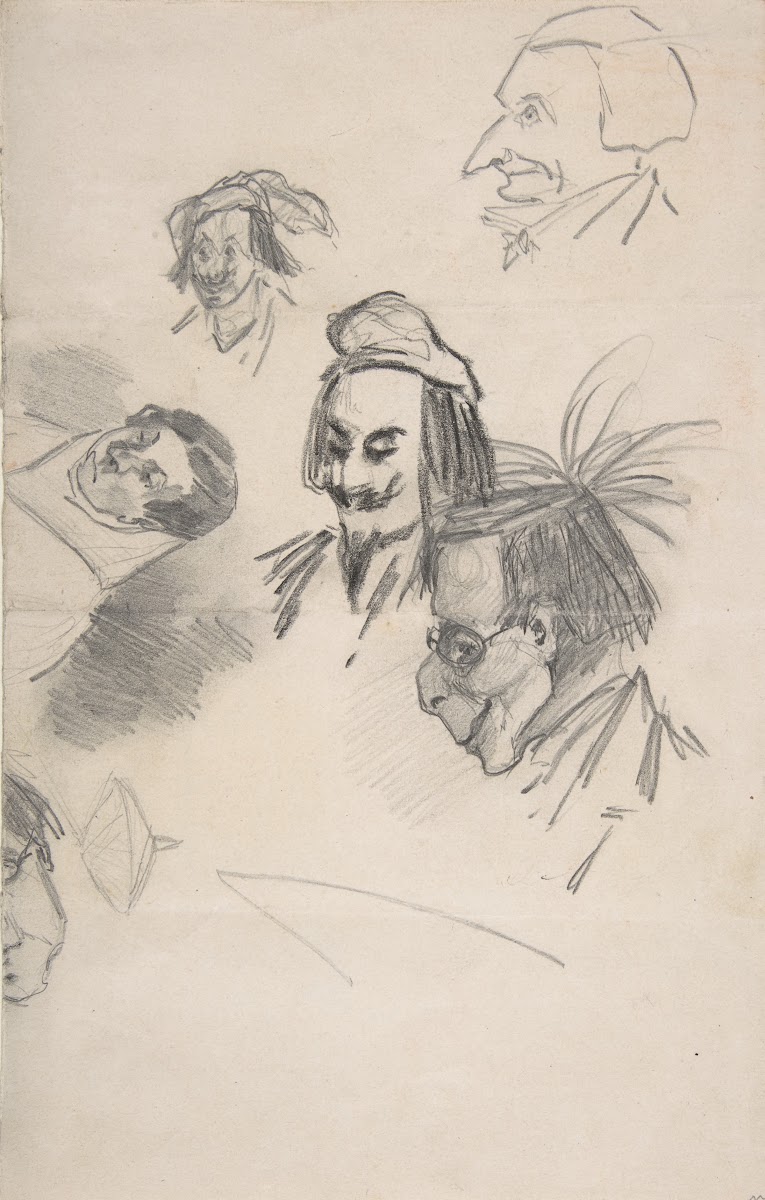 Sketches of Six Heads in Profile