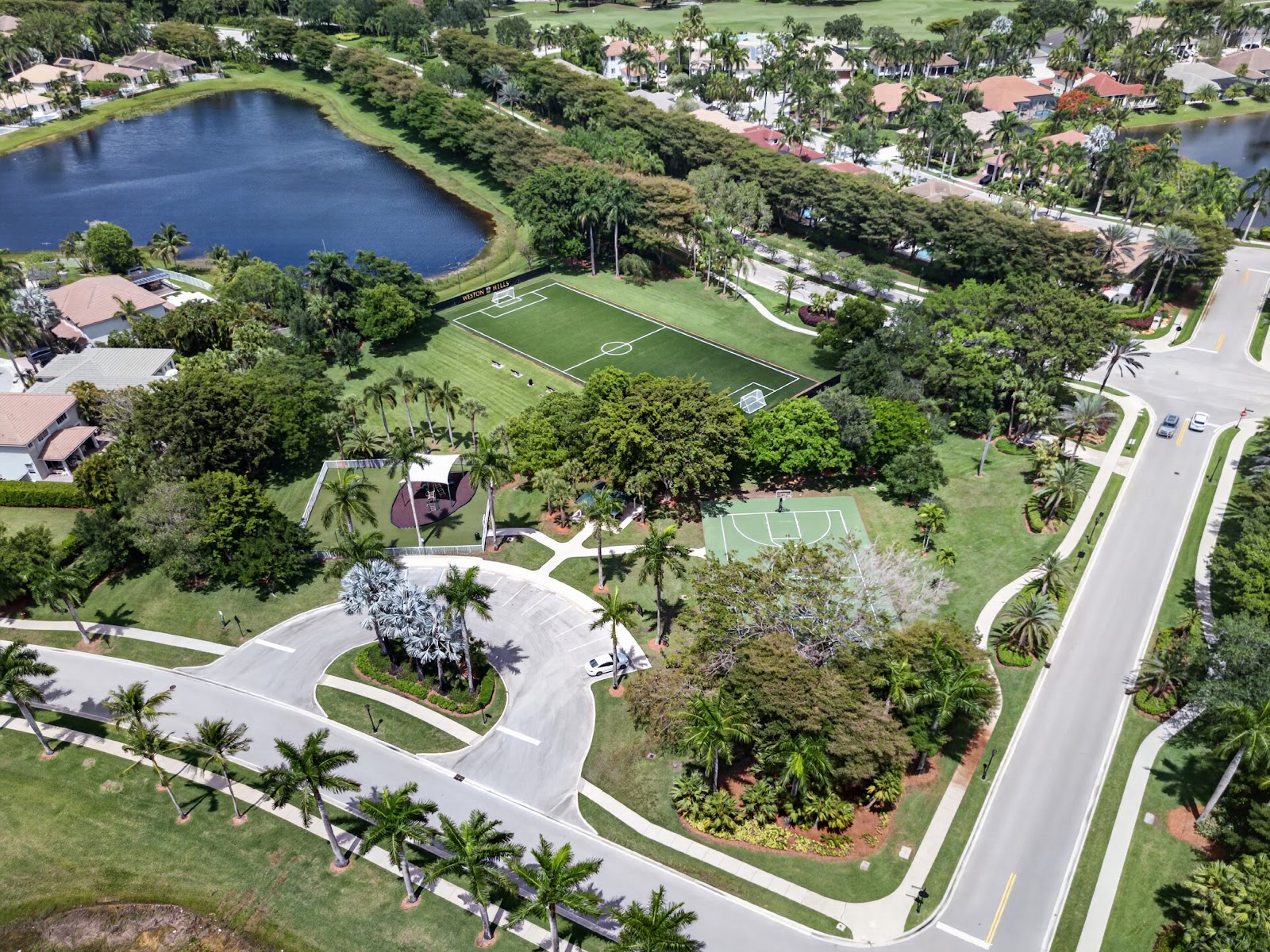 Aerial lake view