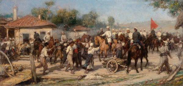 An Episode From The 1877 78 War Russian Troops Liberate A Balkan Village From Th