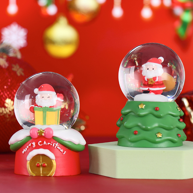 Christmas snow globe with lighting and snow effect