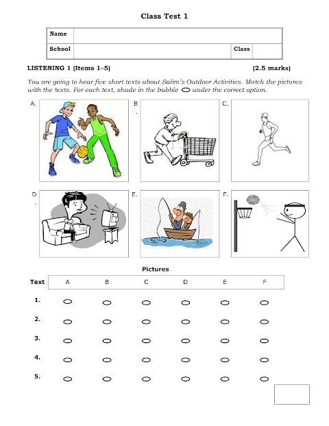 اختبار قصير 1 - إنجليزي الصف 9 الفصل 2