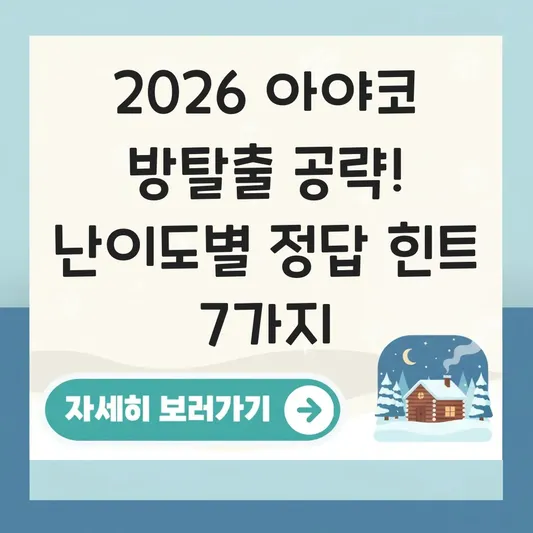아야코 방탈출 공략 및 난이도별 정답 힌트 대표 이미지