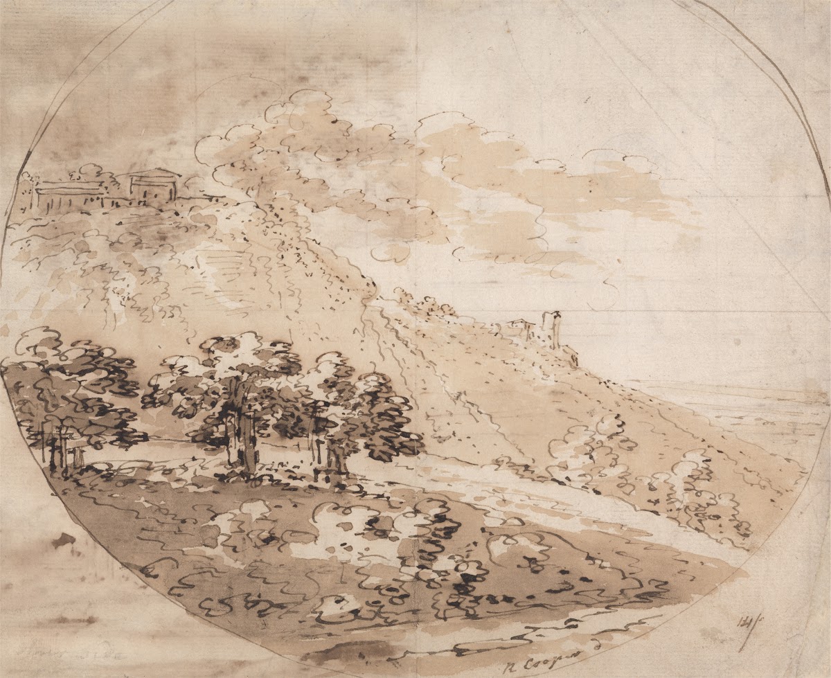 Oval Hilly Landscape ca 1780