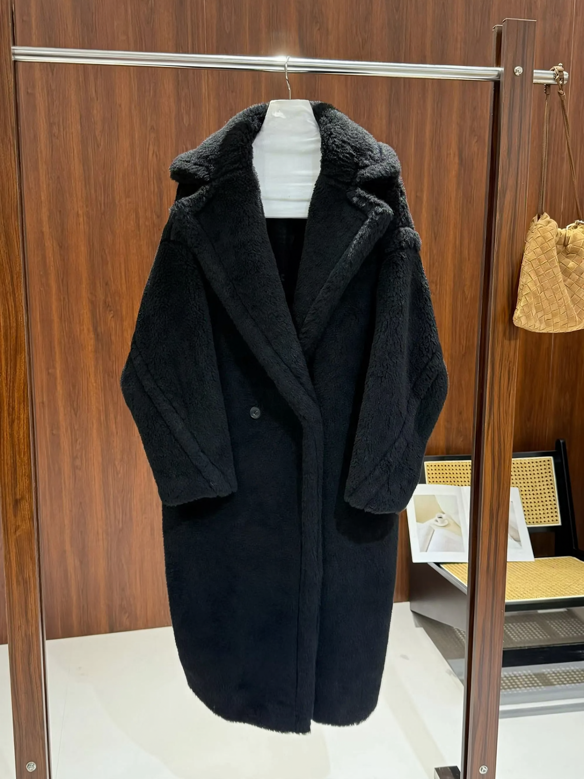 Women's Teddy Coat, mid-length, relaxed fit