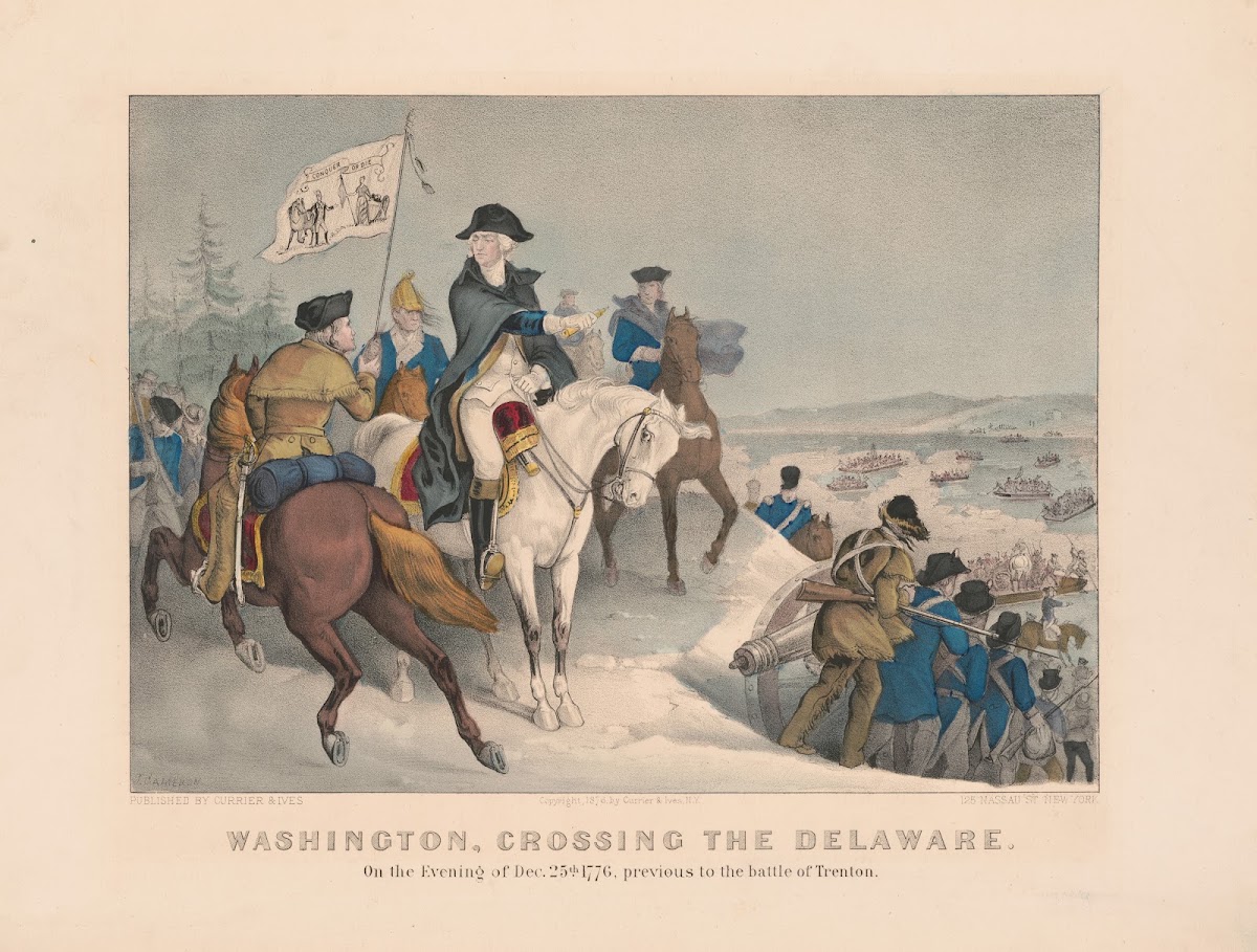 Washington crossing the Delaware on the evening of Dec 25th 1776 previous to the