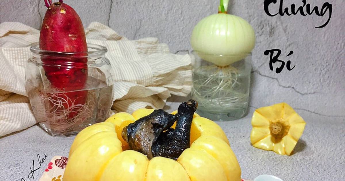 Gà ác chưng bí đỏ