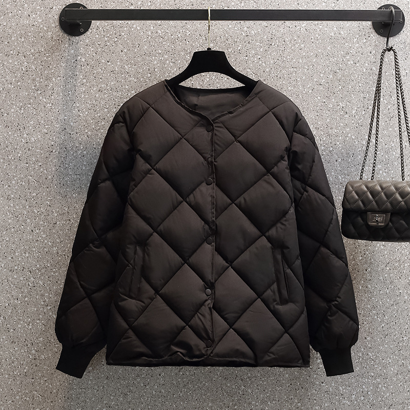 Women's quilted jacket, short, diamond pattern