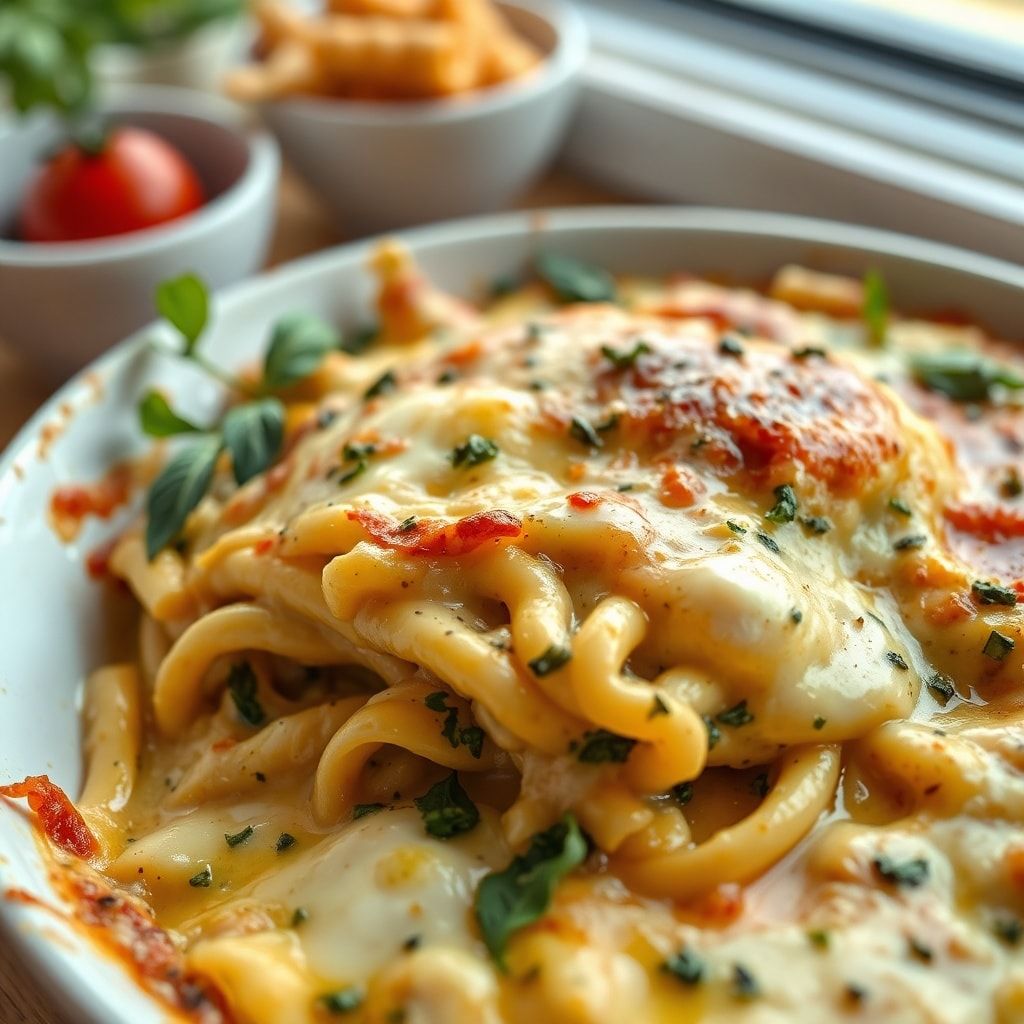 Creamy Pesto Chicken Pasta Bake – Easy Weeknight Comfort Food