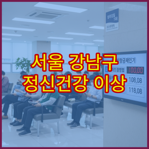 서울 강남구 정신건강 이상 증상 상담 비용 안내 가능한 병원