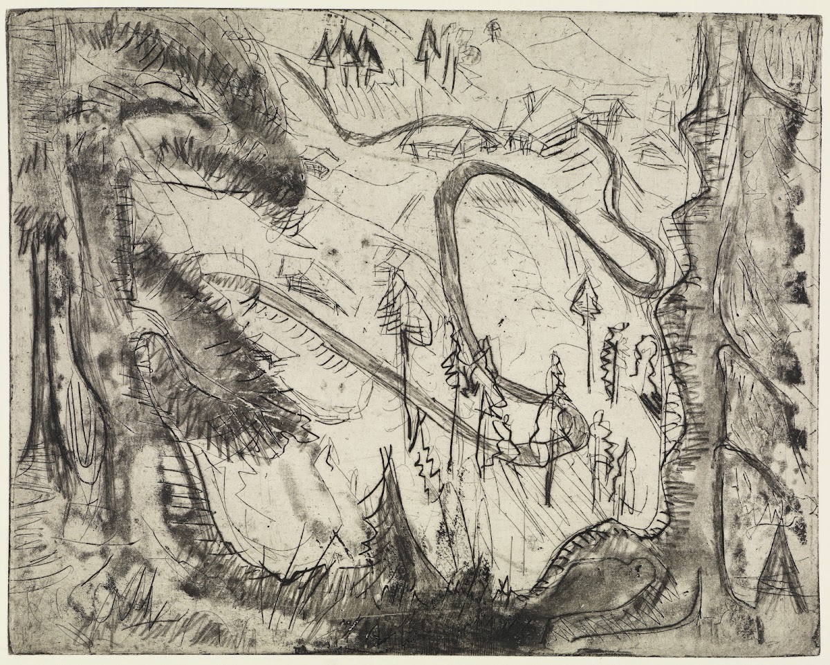 Bergweg von oben gesehen 1918