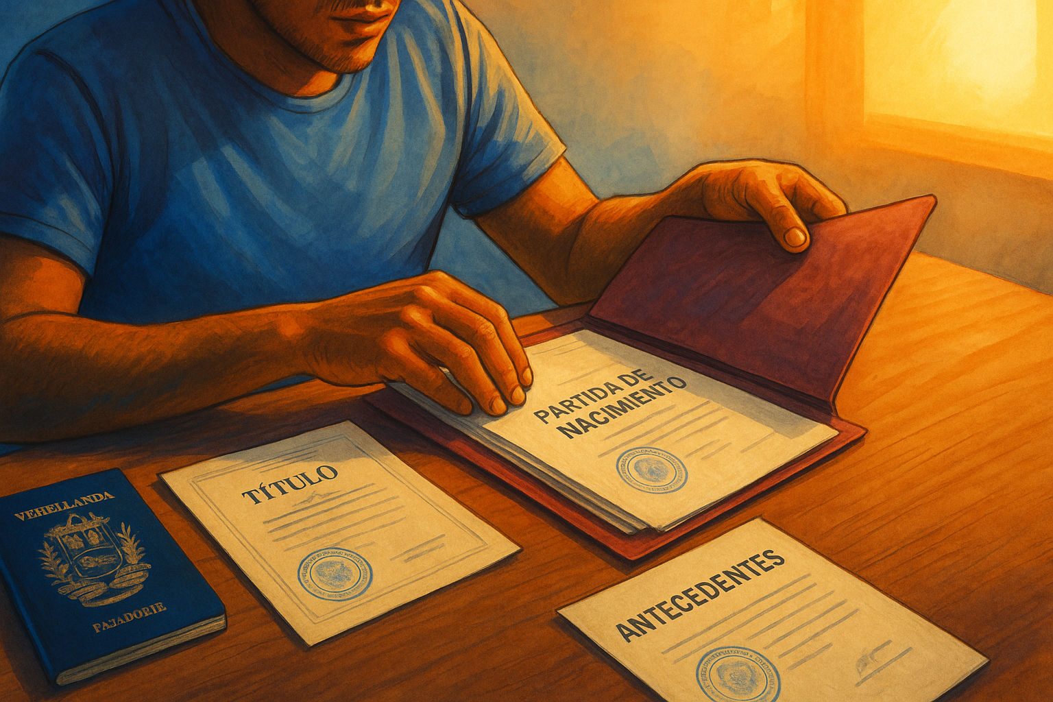 Carpeta de trámites y pasaporte: apostilla de documentos venezolanos para migrar