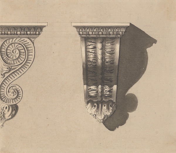 Two Views of a Bracket ca 1780