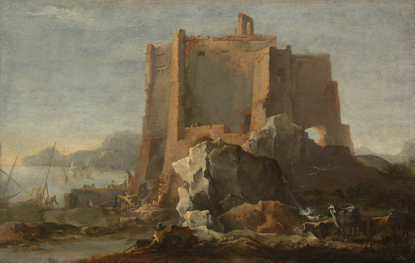 Landscape With Rock And Fortress C 1640 50