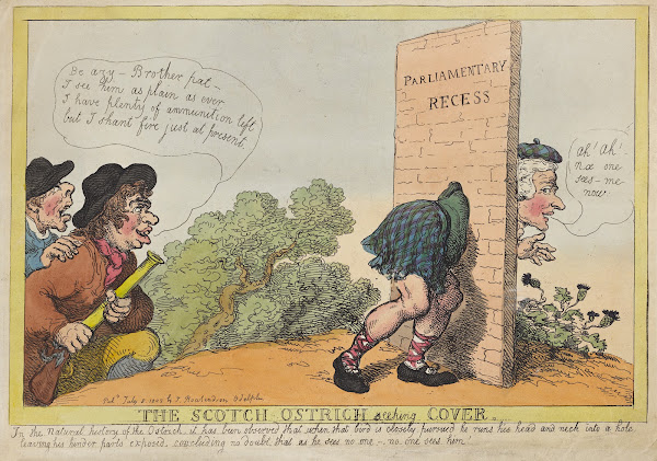 The Scotch ostrich seeking cover 1805