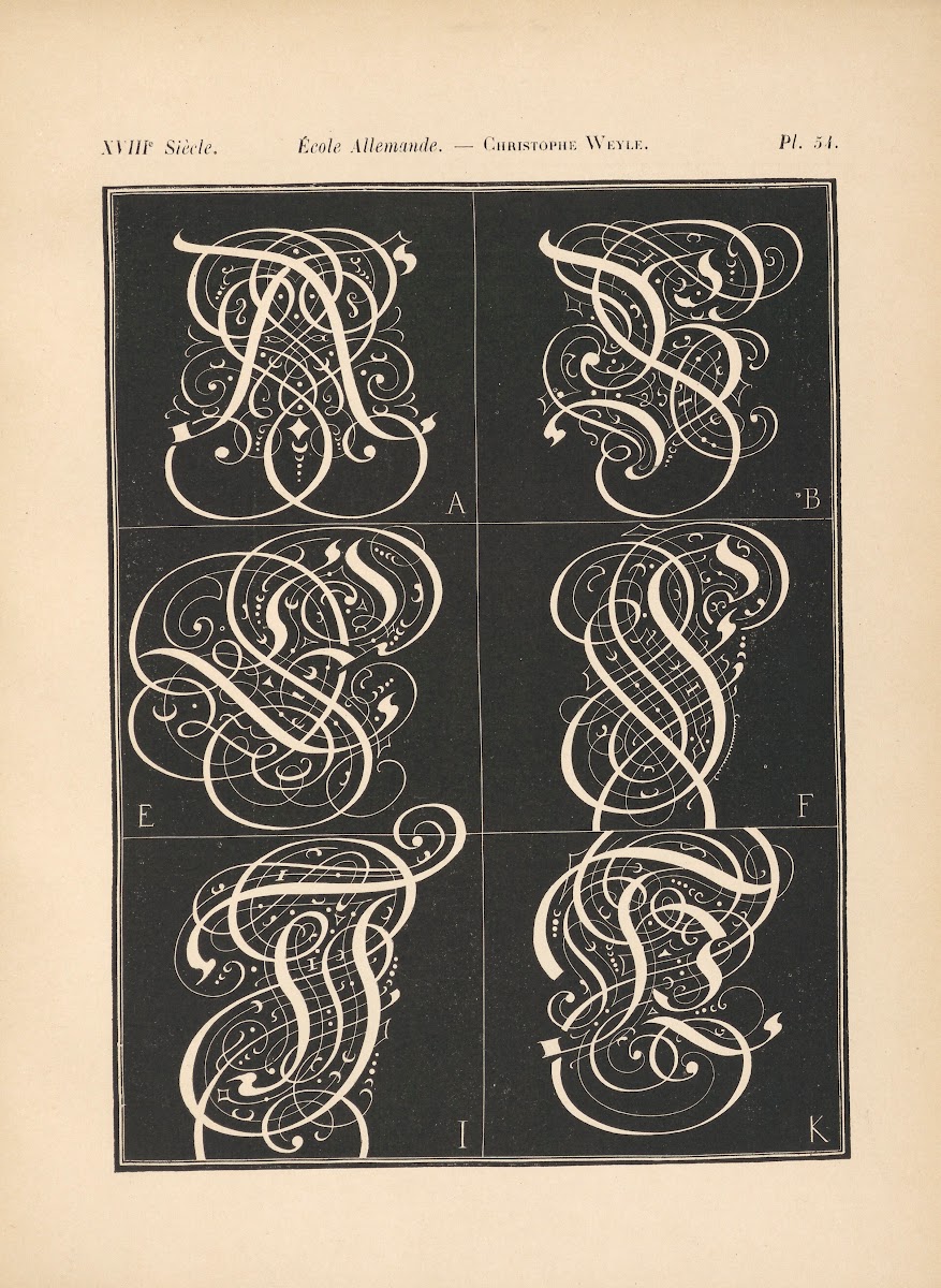 Ecole Allemande  Christophe Weyle  Alphabet initiales gothiques 1895