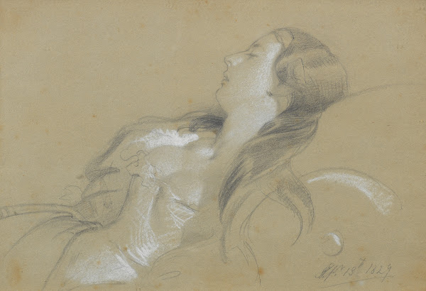 A sketch of a lady sleeping 1829