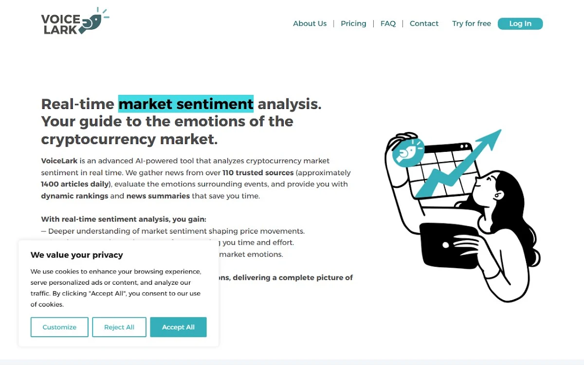 Captura de VoiceLark | Crypto news aggregator