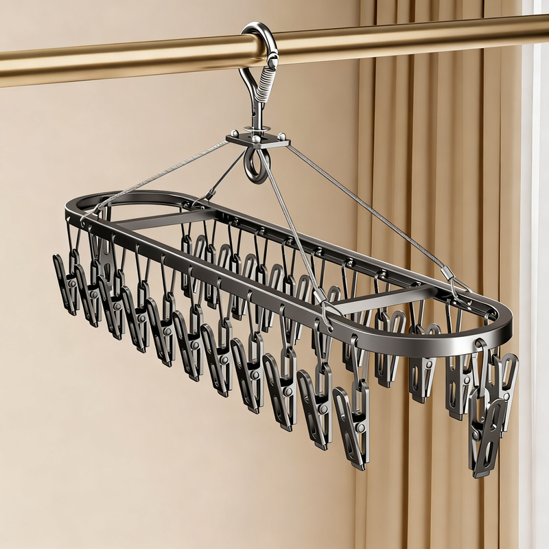 Wäscheständer aus Aluminium mit Klammern