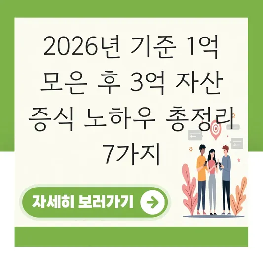 1억 모은 후 3억 자산 증식 노하우
