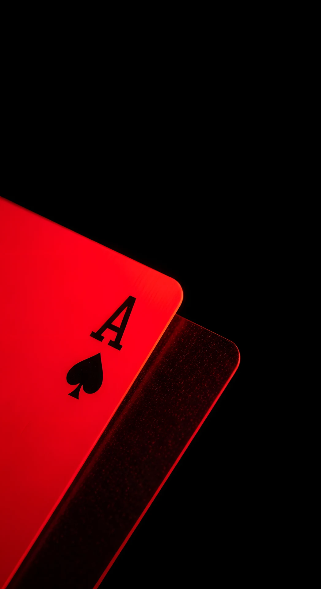Extreme Macro Minimalist View of an Ace of Spades Playing Card in Red - Free 4K mobile Wallpaper