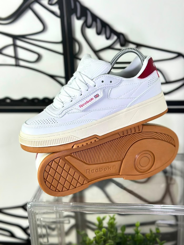 Reebok Club C Double Blanco Borgoña