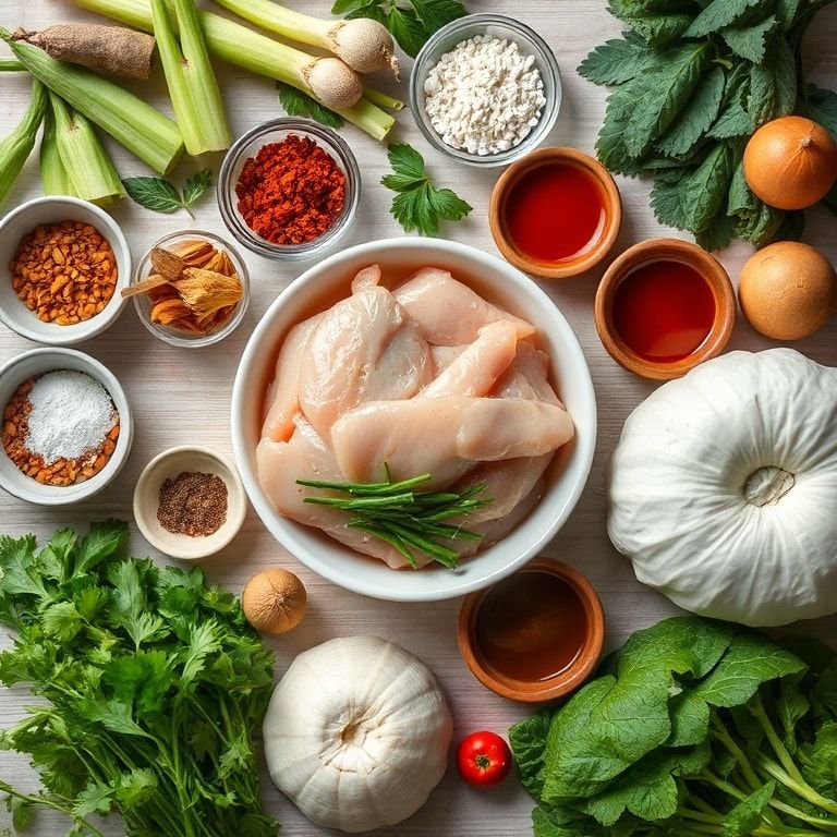 Ingredients for Comforting Dakgomtang (Korean Chicken Soup) For Chilly Days – A Quick, Homemade Comfort Food Bowl