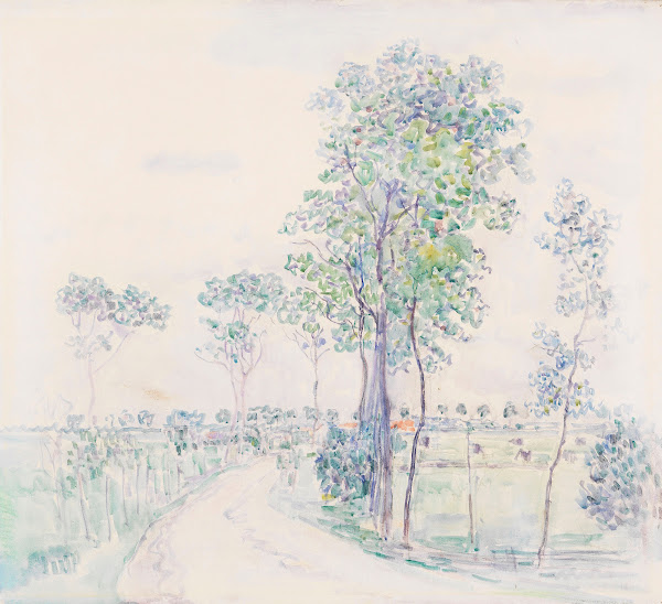Feldweg mit hohen Bäumen 1902